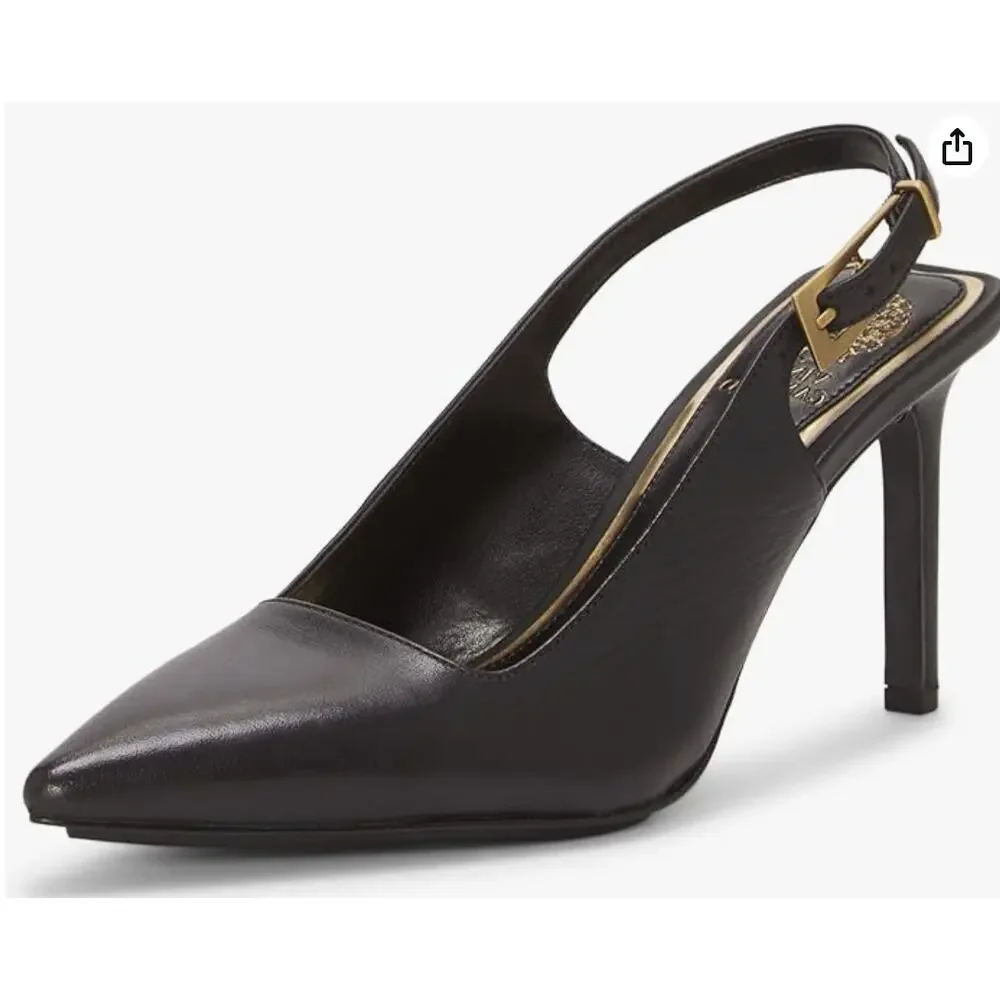 NEW Vince Camuto Brendie Sling Back Heels Black Size 11M Glamour Shoes Office - Picture 2 of 8